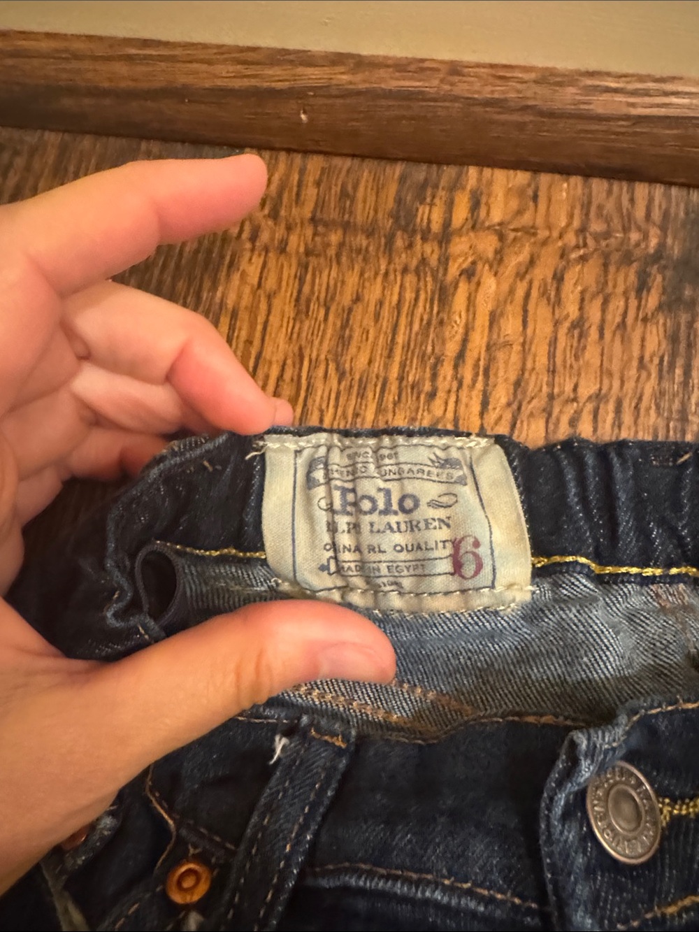 2 Pair Polo by Ralph Lauren Kids Dark Blue and Light Blue Straight Jeans- 6 - Picture 2 of 10